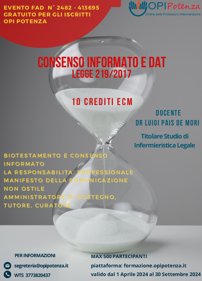 Consenso informato e DAT legge 219/2017