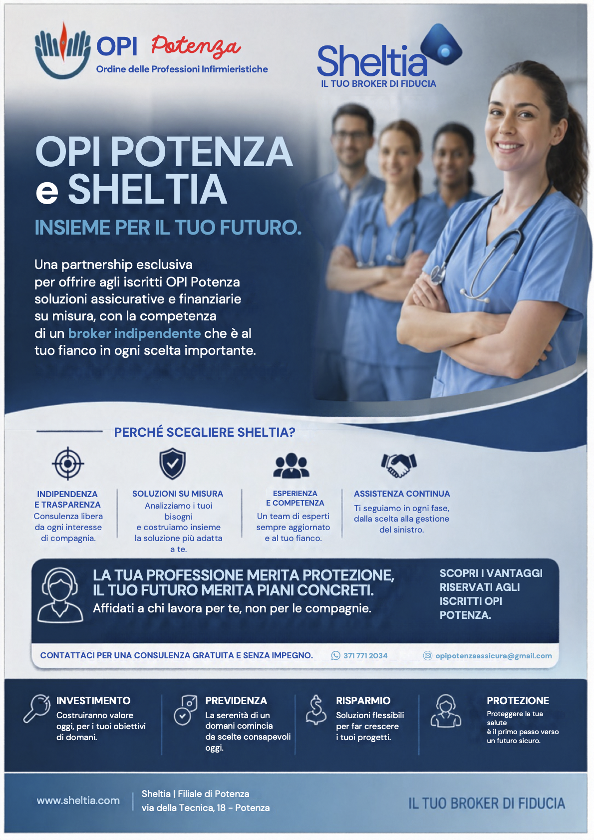 Nuova convenzione OPI Potenza e Sheltia: consulenza assicurativa e previdenziale per gli iscritti